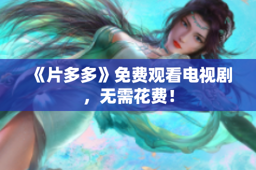 《片多多》免费观看电视剧，无需花费！